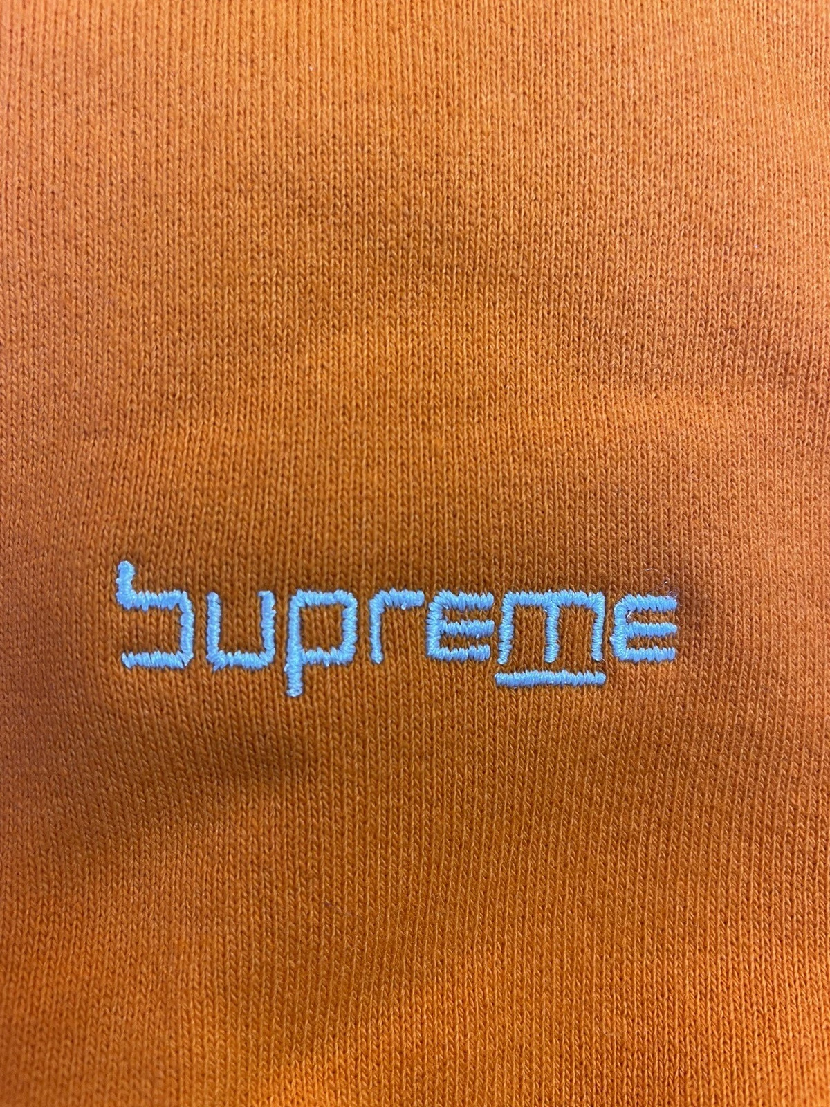 Sweat shirt à capuche logo numérique Supreme orange taille grande neuf avec étiquette