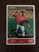 KYLE DAVIES 2002 JUST AUTOGRAPHED SIGNED AUTO BASEBALL CARD 5 TIGERS