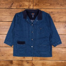 Vintage Route 66 Workwear Jacket Xl 90s Denim Chore Barn Blue Womens Button
