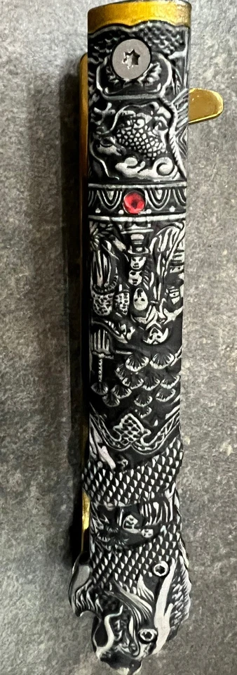 "Navaja de bolsillo abierta asistida por resorte Highlander 1986 película 9,5""" Foto 2 de 3