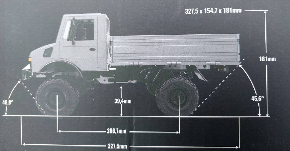 Amewi 1:12 Mercedes-Benz Unimog RC Truck - 4WD RTR Licensed Model With LED Lights, Green