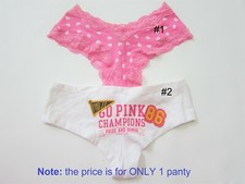 1 VINTAGE VICTORIA SECRET PINK EXTRA LOW RISE CHEEKY HIPSTER PANTY XS MAY FIT S