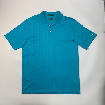 Tiger Woods Polo Shirt Men XL Extra Large Pool Blue Collection Fit
