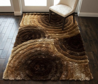 5 X7 Feet Light Brown Dark Brown Colorful 3d Shag Rug Hand Tufted New Rug Sale Ebay