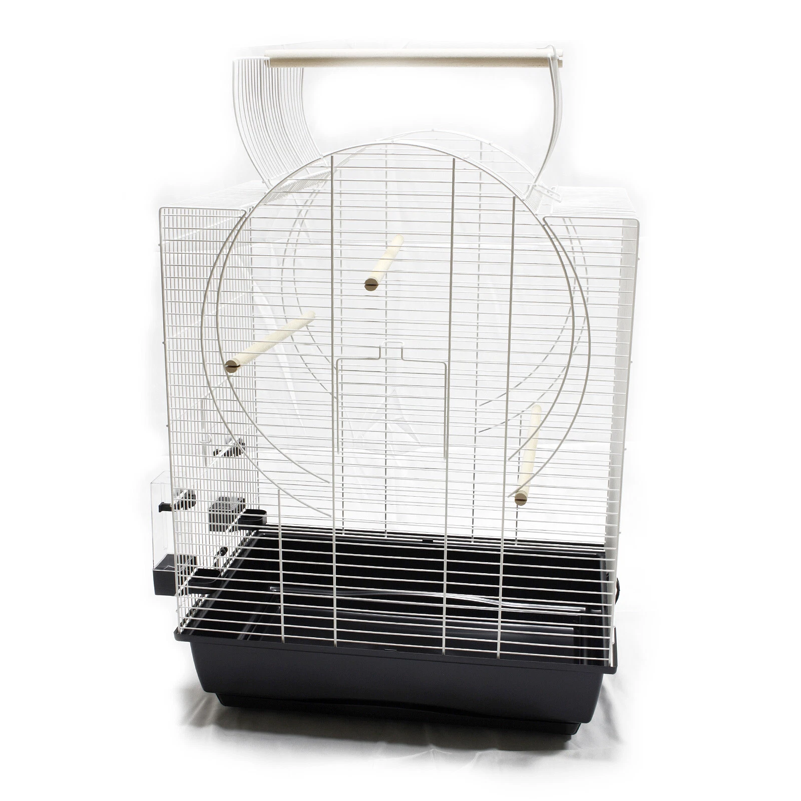 Emma Cabriolet Open Cage 72x54x38cm White/Black Canary Parakeet New