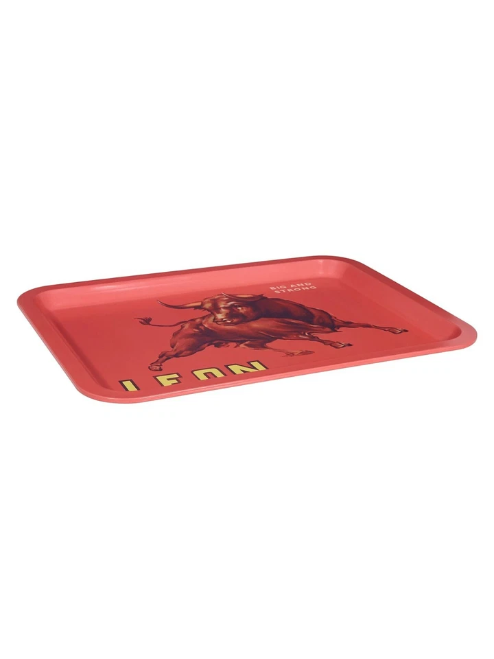 John Lewis Leon Tin Tray Red Limited Edition (L39.8cm x W29.5cm) Very Rare! - Image 3 of 3