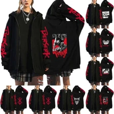 Teens Zipper Hoodie Sweatshirt Jacket Coat Anime Cosplay Costume Fit For Berserk