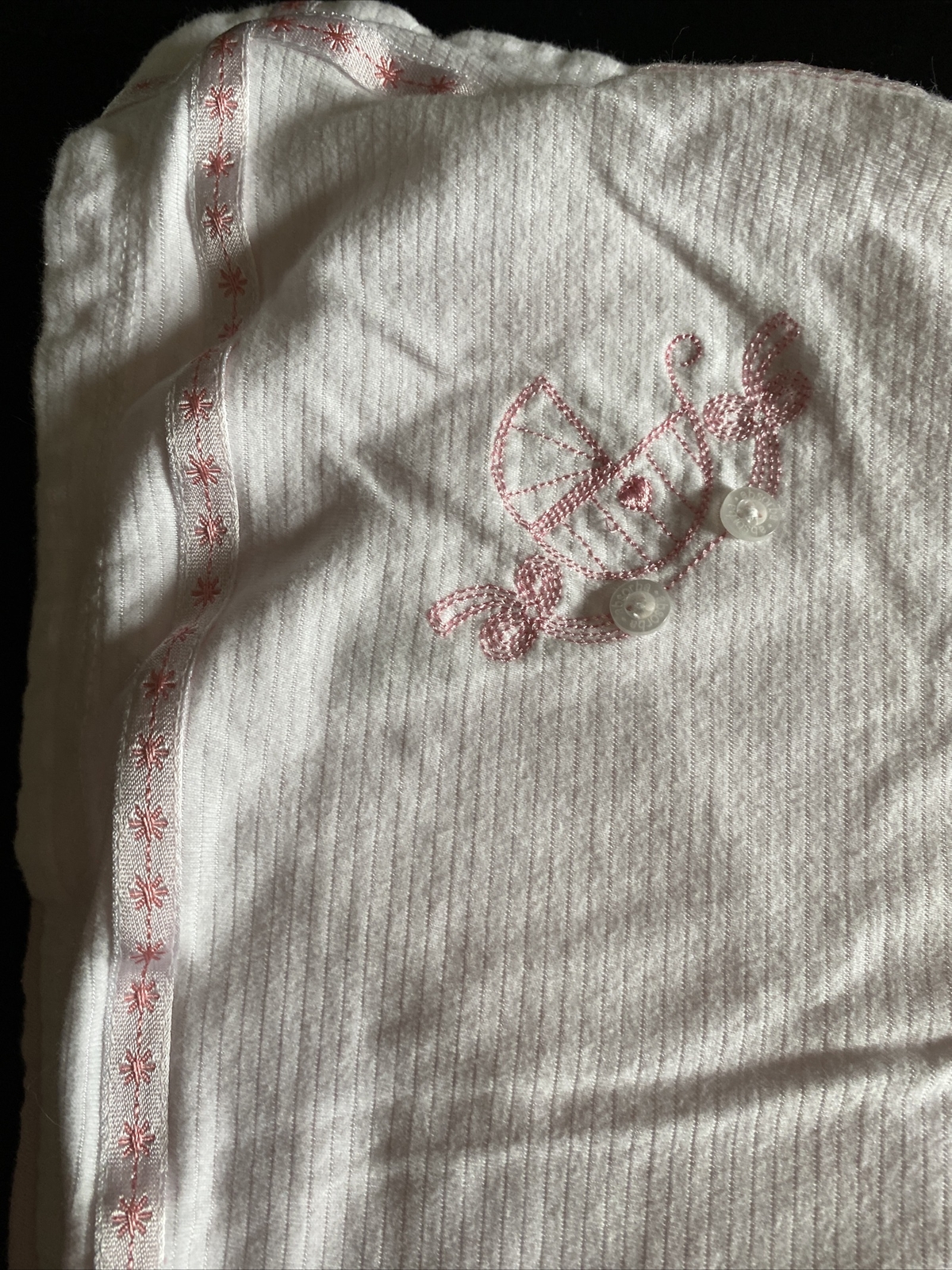 Absorba Baby Blanket Security Lovey Pink Cotton White eBay