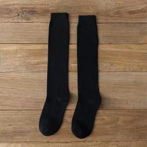 Women's Cotton Knee High Socks Casual Solid Knit Knee Socks ...