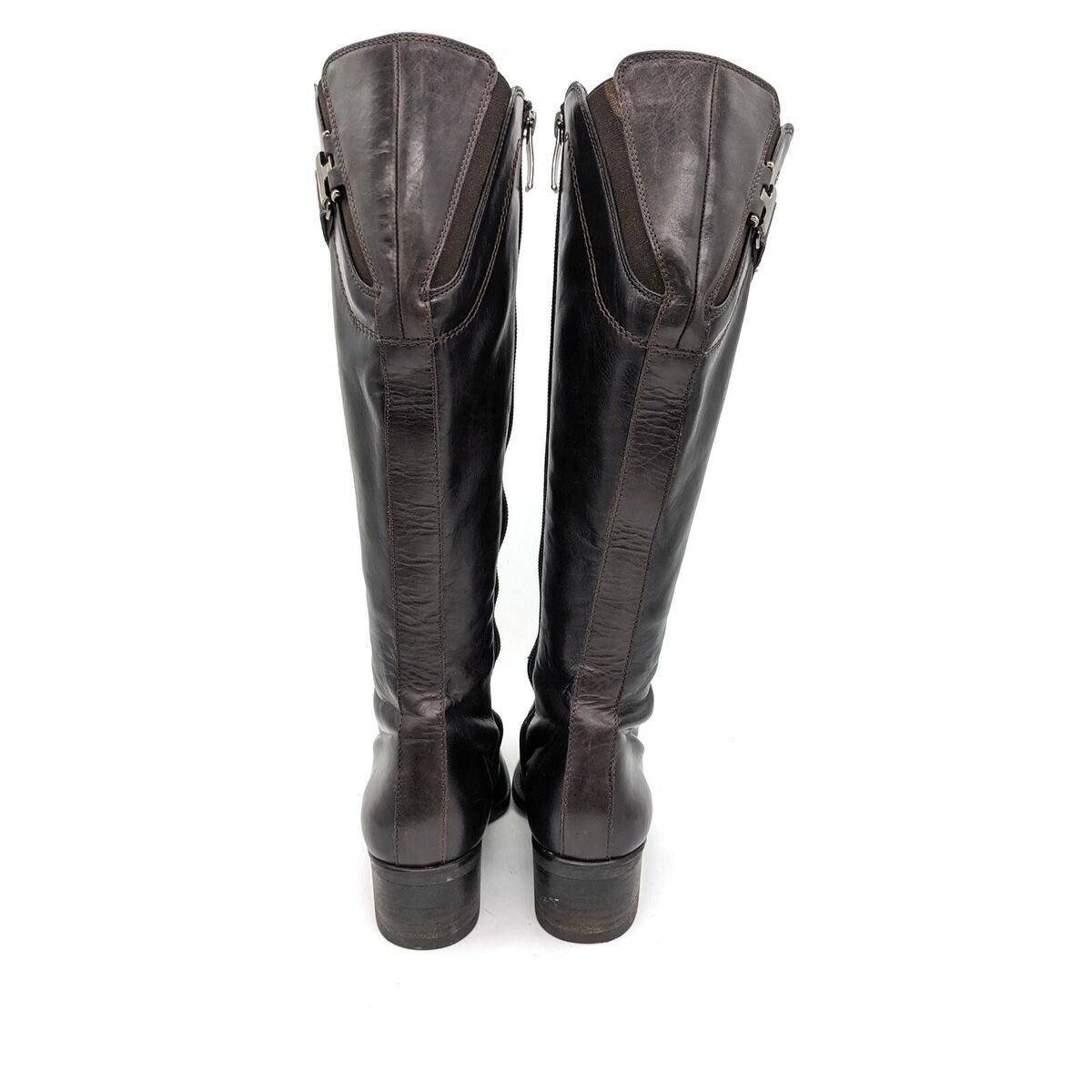 Paul Green Dark Brown Leather Side Zip Tall Riding Boots Paul Green Dark Brown Leather Side Zip Tall Riding Boots