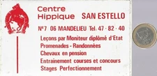 Sticker. Sport leisure. SAN ESTELLO HORSE CENTER in Mandelieu. Vintage 