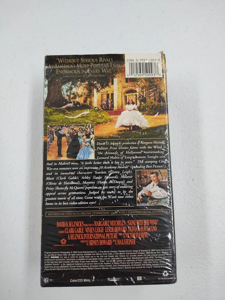 Gone With The Wind 2 Cassette Tape Box Set AFI 100 Variant Vintage VHS ** - Image 2 of 4