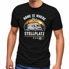 Herren T-Shirt Camping Home is where the Stellplatz is Geschenke für Camper