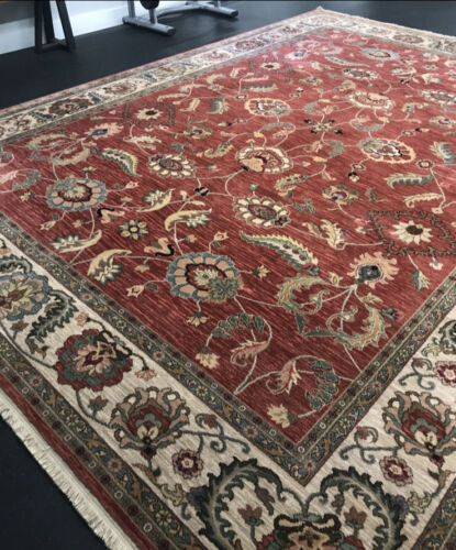 10x14KARASTAN ASHARA RED AGRA 549 - 15002 100% WOOL RUG