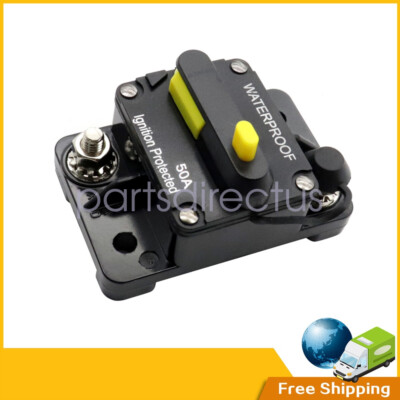 DC 12V 50AMP Car Circuit Breaker Reset  Marine Stereo Audio FuseInverter US