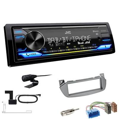 JVC DAB+ Bluetooth USB inkl. Antenne Autoradio für Nissan Pixo 2006-2013 silber