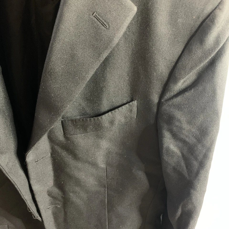 Lardini Zelander Blazer Men 46R Black 100% Merino Wool Three-Button Jacket Italy - Image 4 of 4