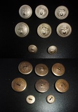 CARABINIERE completo bottoni x cappotto originali DISUSO Anni 60  UN.MILITARE- f