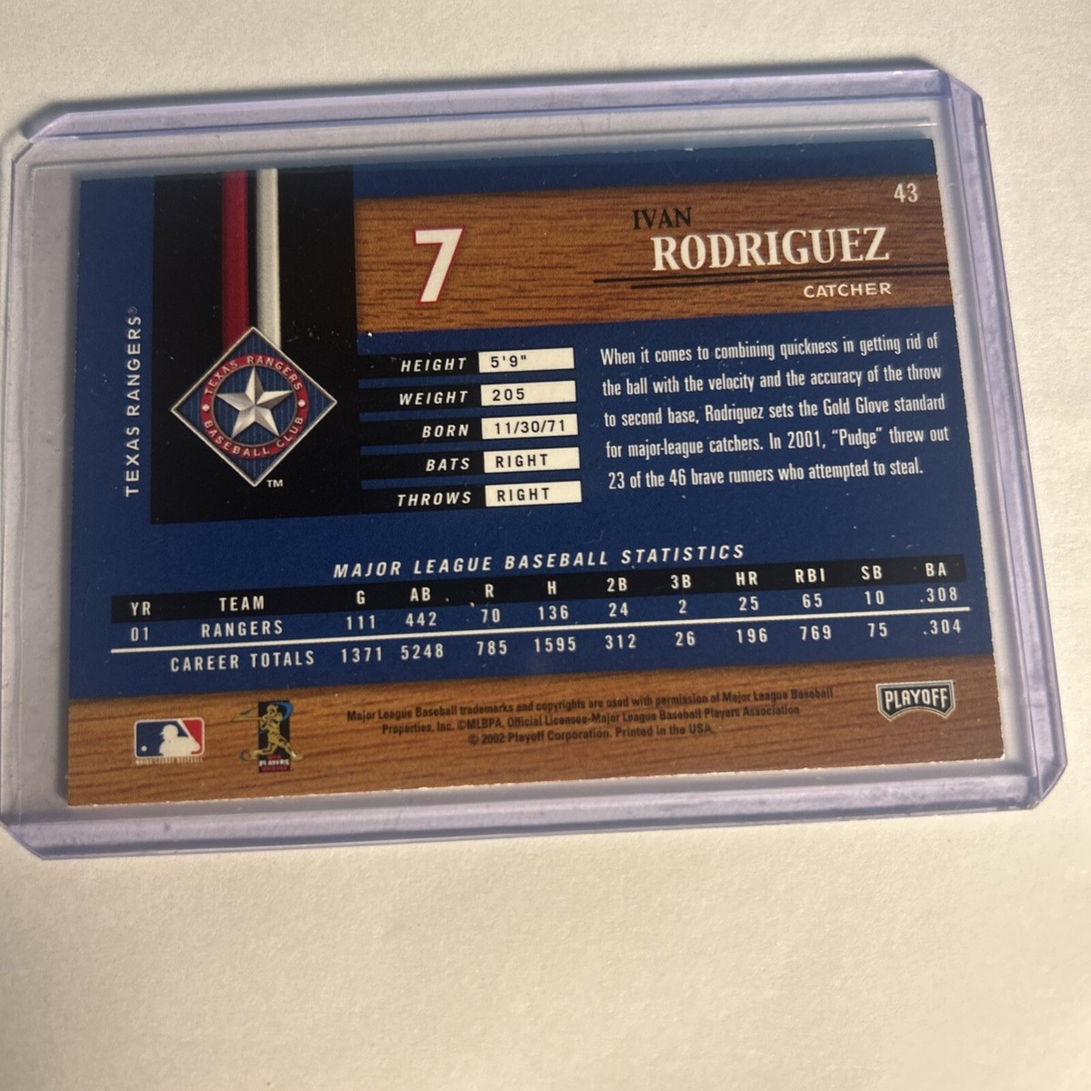 2002 Playoff Piece of the Game - #43 Ivan Rodriguez | eBay