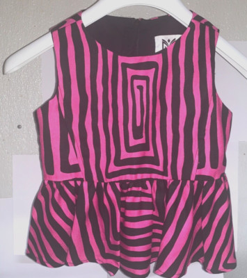 NEW  Milly Minis Sz 4 Girls Sleeveless  Tank Top  Pink and black color i 205
