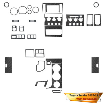 29Pcs Carbon Fiber Interior Full Kit Set Cover Trim For Toyota Tundra 2007-2013