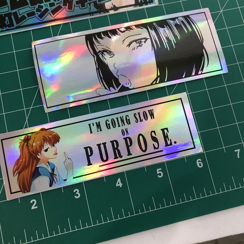 NEW JDM Anime Car Sticker Slap - Anime Girl Wiafu Auska Sticker Slap Set x4 - A1 - Picture 3 of 4