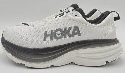 Men's HOKA One Bondi 8 Shoes White/Black Marathon Running Shoes NEW