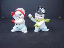 Vintage Snowman Salt & Pepper Shakers Japan