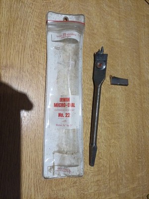 Irwin Nr. 22 Micro Zifferblatt verstellbar 7/8 bis 3'' Bohrung expansive Schnecke Klammer Bit USA  