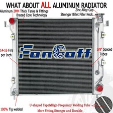 2 Rows Aluminum Radiator For 1997-1999 Dodge Dakota Durango 3.9l 5.2l 5.9l At