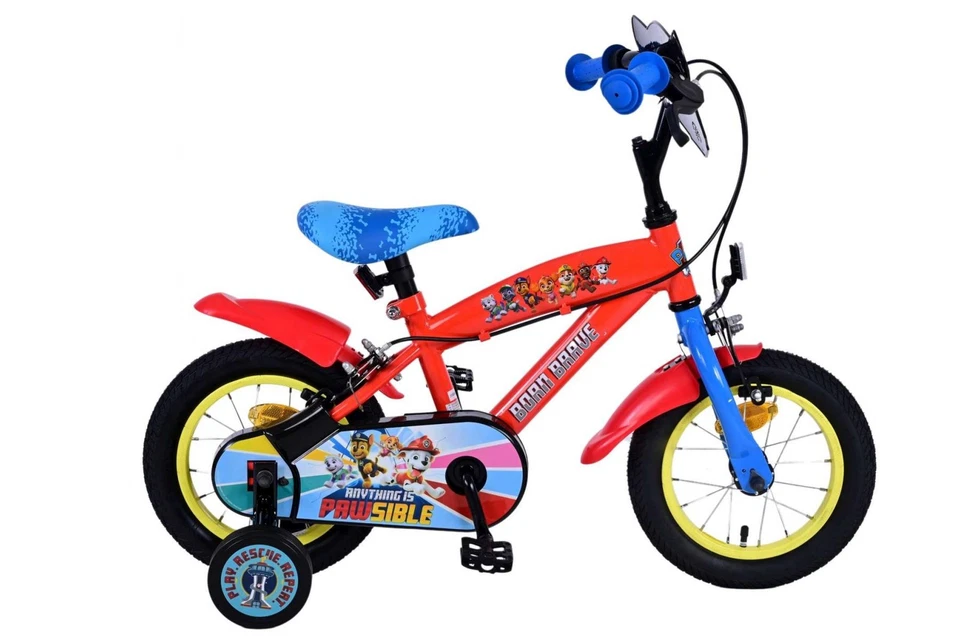 Volare Paw Patrol Kinderfahrrad - Jungen - 12 Zoll - Blau - Zwei handbremsen