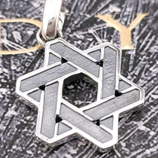 David Yurman Sterling Silver 19mm Star of David Amulet Tag Pendant