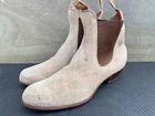 Vintage RM Williams Taupe Boots Ranch Bushmman Cuban Heel Suede AU 12 G | US 13