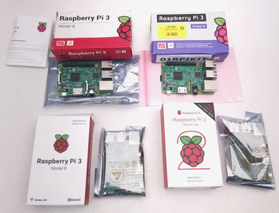 Lot of 4 Raspberry Pi 3 Model B & Pi 2 Model B with Box