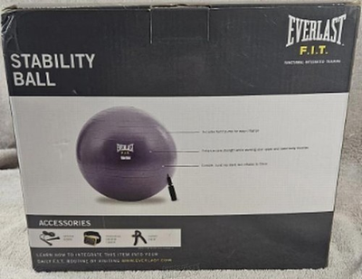 #ad Everlast FIT 55cm Stability Ball Exercise Fitness Training Balance Purple $22.99