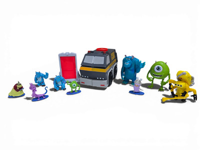 Imaginext Disney Monsters Inc Big Lot CDA Van with 9 Figs & DOOR!