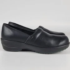 Sanita Black Leather Original Professional Clogs Shoes Size 39 EU 8 US Nursing