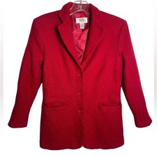 Talbots blazer size 4 pure wool 100 wool classic red jacket blazer  pockets