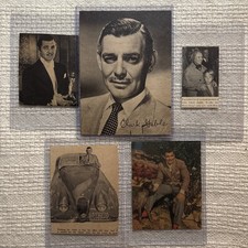 CLARK GABLE Lot of 5 Magazine Photos ~ PERSONAL LIFE : Son, Jaguar, Dog, Oscar