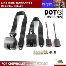 2 Set 3-point Retractable Shoulder Seat Belt Straps For Chevrolet C10 Suburban