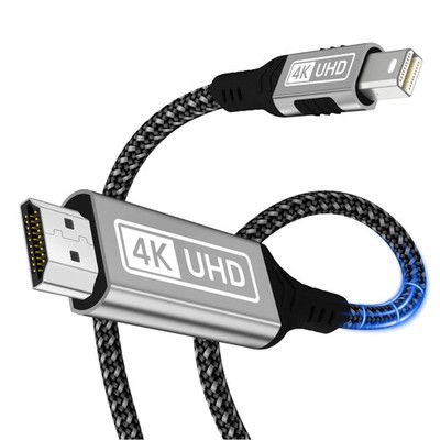 4K Mini DisplayPort auf HDMI Kabel,[2K 60Hz,1080P@120Hz,Alugehäuse] For Thund...