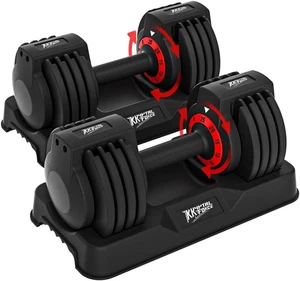 25/55lb Réglable Dumbbells Set anti-dérapant poignée en métal Travail complet du corps