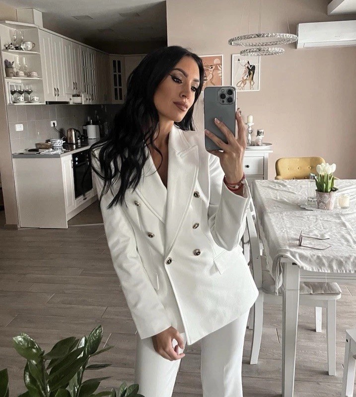 ZARA TAILORED DOUBLE-BREASTED BLAZER OYSTER WHITE SS24 SIZES M REF. 7792/293 image 2