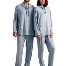 Emirates Airline Blue First Class Pajama Lounge Set Pants Top Travel Cozy S M