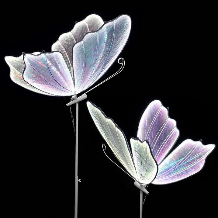 Lámpara de pie 2 piezas 60 cm/23,6 pulgadas arco iris blanco boda mariposa para boda fiesta Foto 3 de 4