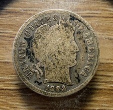 1903-P Barber Dime - Actual Silver Coin Shown - Free Shipping & Tracking INV339