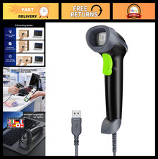 USB Handheld 2D QR Code Scanner Wired Barcode Reader for POS, Supermarket, War