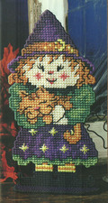 BEWITCHING WANDA WITCH HALLOWEEN PLASTIC CANVAS PATTERN INSTRUCTIONS