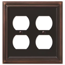Continental 2 Gang Duplex Metal Wall Plate - Aged Bronze
