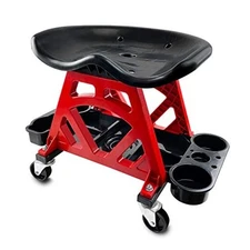  Durable Mechanic Stool Chair With Wheels, Heavy Duty Garage Shop Rolling 